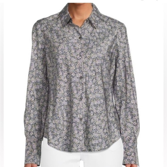 REBECCA TAYLOR
Violet Fleur Silk Button Down Shirt size 8(O) - Picture 1 of 11